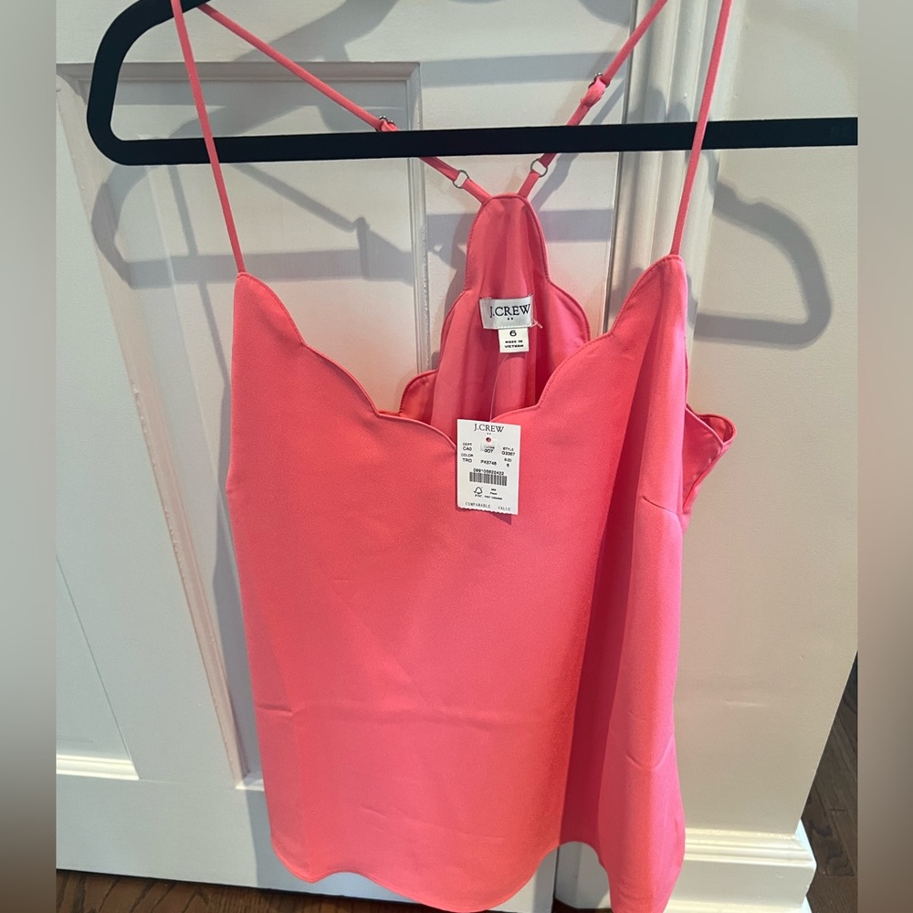 Scalloped J crew tank
